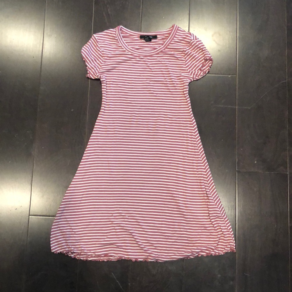 Striped Mauve & White Dress